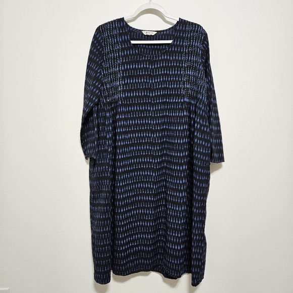 Marketplace Women Handwork India 100% Cotton Midi Dress Embroidered Boho Black M - Picture 3 of 13